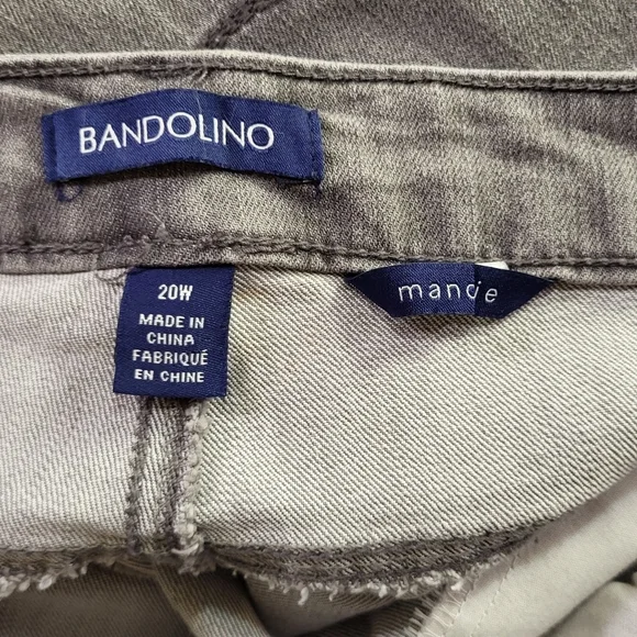 BANDOLINO Jeans Mandie Straight Leg Stretch Gray Denim - Plus Size 20W - Picture 5 of 7